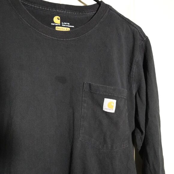 Carhartt Long Sleeve Workwear Pocket Tee | Black | Size Large - Picture 2 of 4